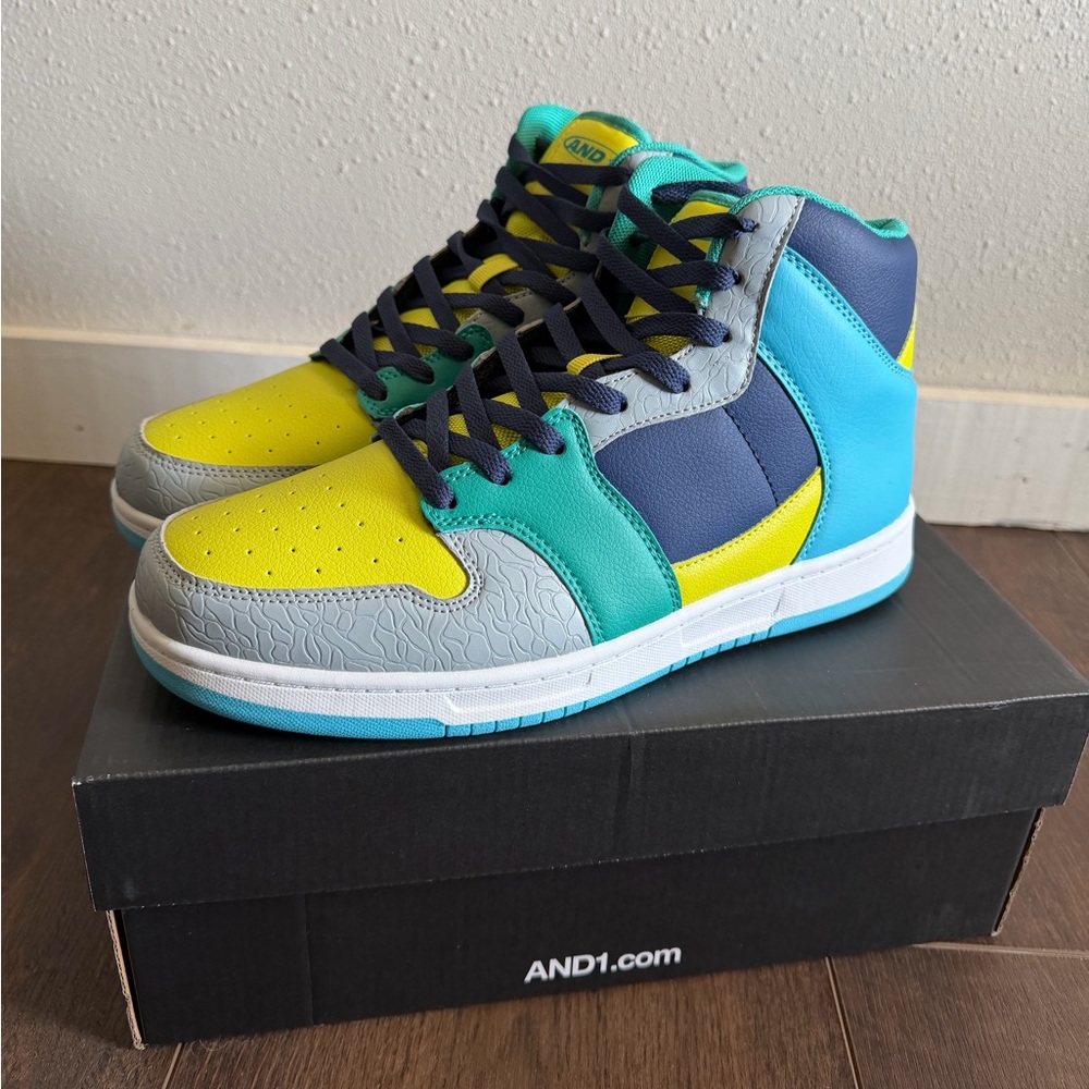 AND1 Sneakers - Yellow, Blue, and Gray